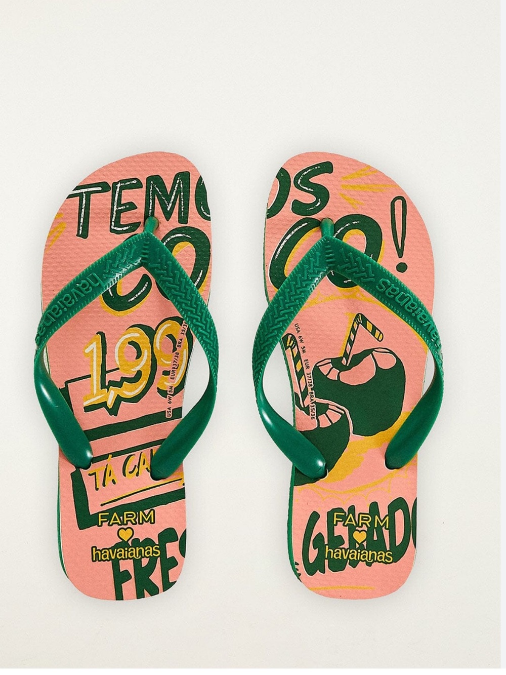 Farm Rio Pink Temos Coco Havaianas Sandals
